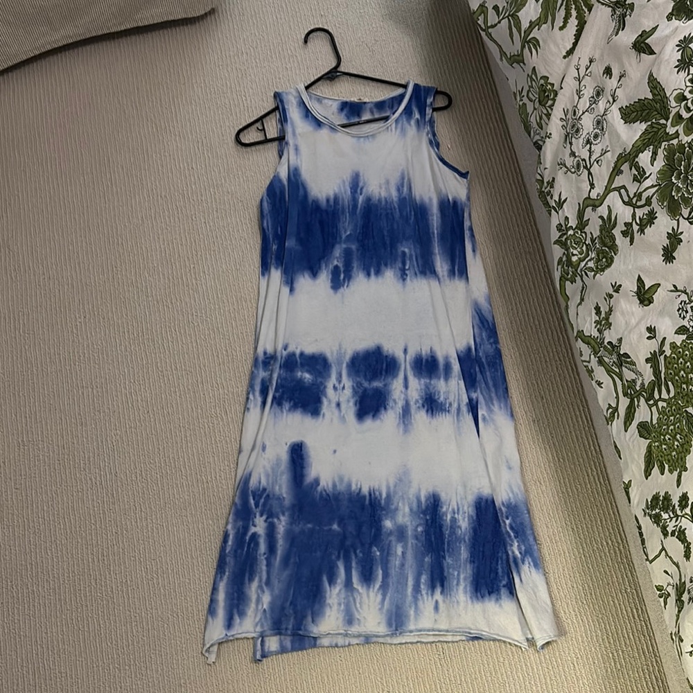 LA MIEL Blue Tie-Dye Dress